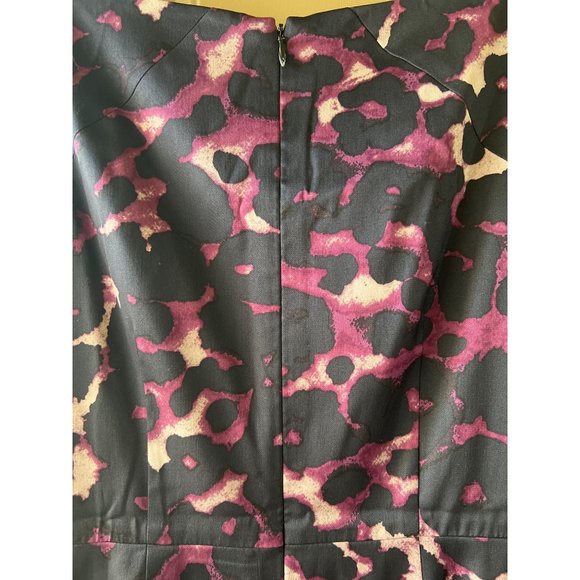 Ann Taylor Womens 4P Mini Purple Cheetah Print Sleveless Silk Nylon Lined Dress - Picture 3 of 9